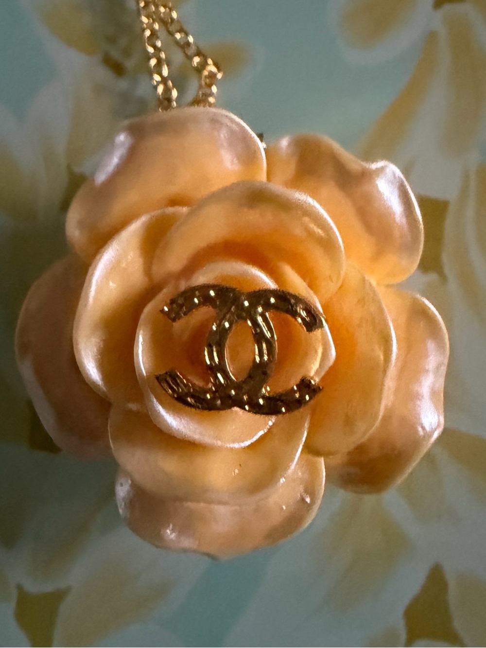 Beautiful Yellow Camellia Pendant Necklace - Elegant Floral Jewelry